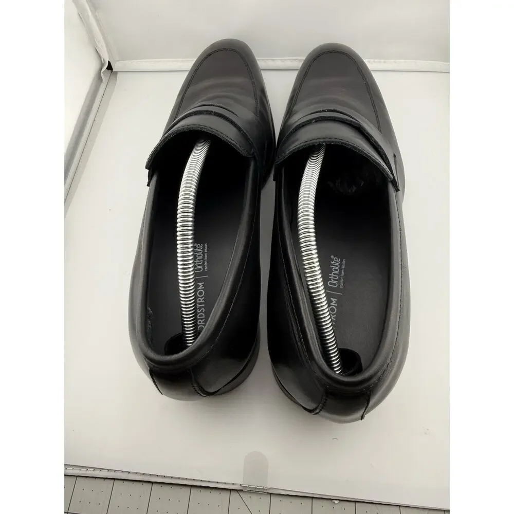 NWOB $99 NORDSTROM Edward Comfortable Penny Black Leather Loafers Men's Size 12